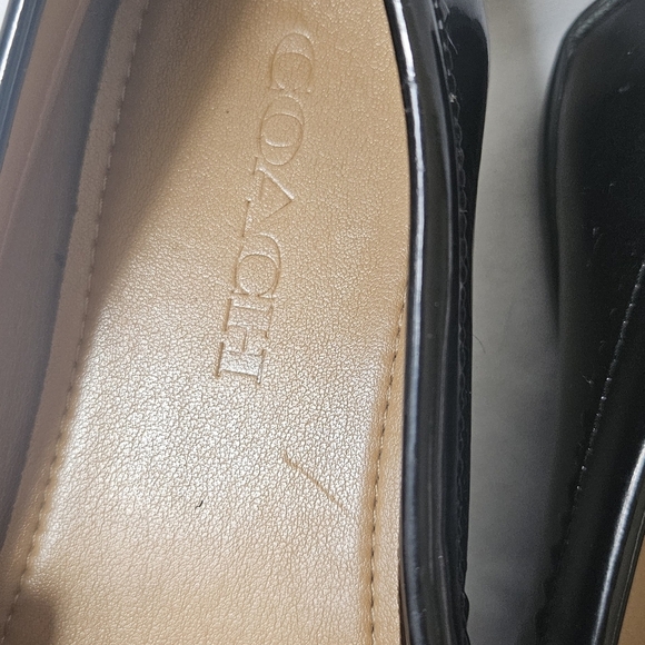 Coach Odette Black Patent Leather Loafers Non Slip Rubber Sole Women's Size 6.5 - Picture 3 of 7